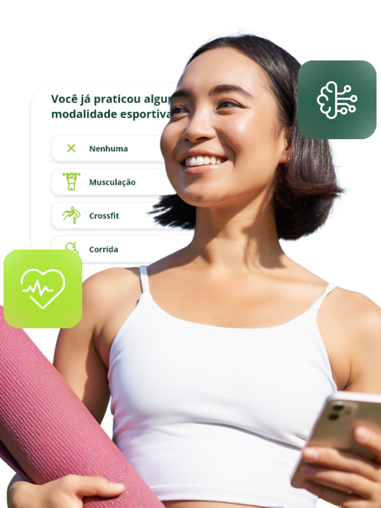 Inteligência Artificial impulsionando seu treino e sua nutrição.
